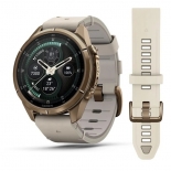 fenix 9 Pro inReach 43mm AMOLED �szi arany Titanium b�r �s k�dsz�rke szilikon sz�jjal