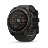 Garmin fenix 8 51mm SOLAR Sapphire, karbonsz�rke DLC titanium, fekete/s�t�tsz�rke szilikon sz�jjal