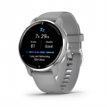 Garmin Venu 2 plus púderszürke ezüst kerettel púderszürke szilikon szíjjal Garmin Venu 2 plus púderszürke ezüst kerettel púderszürke szilikon szíjjal